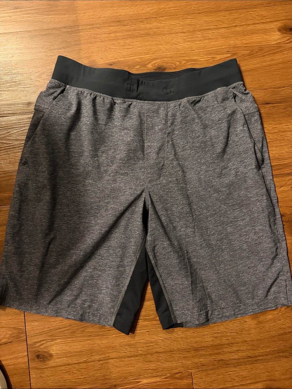 lululemon athletica Gray Lined Athletic Shorts with Dark Gray Waistband